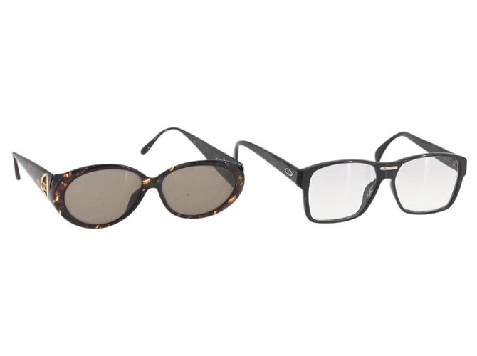 Occhiali da sole Christian Dior plastica 2 Set Black Brown Auth bs34885 Marrone Nero