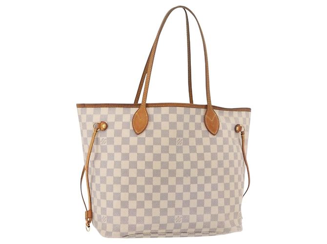 LOUIS VUITTON Damier Azur Neverfull MM Tote Bag N41605 LV Auth 176990