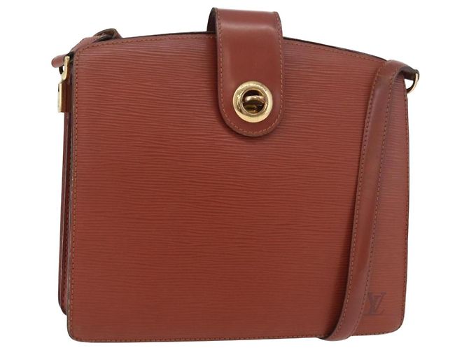 LOUIS VUITTON Epi Capuchin Shoulder Bag Marrom M52343 LV Auth bs34963