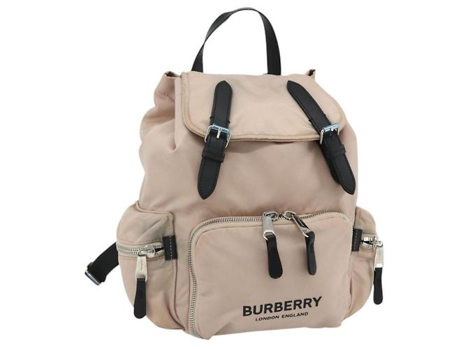 Rucksack BURBERRY Nylon Rosa Silber Auth bs35010 Pink