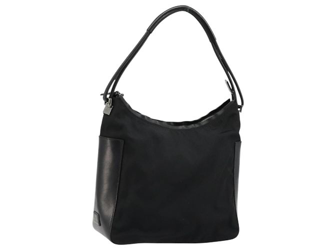Borsa a Spalla GUCCI Nylon Nero Argento 001 3766 Auth ep14364