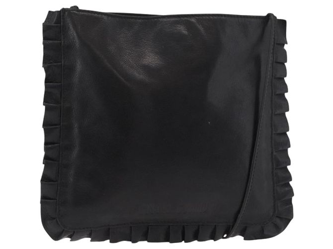 Borsa a tracolla Miu Miu in pelle nera Auth 177550 Nero