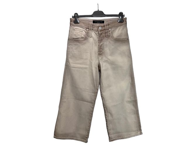 Autre Marque Federico Cina Jeans de perna larga cropped em algodão bege