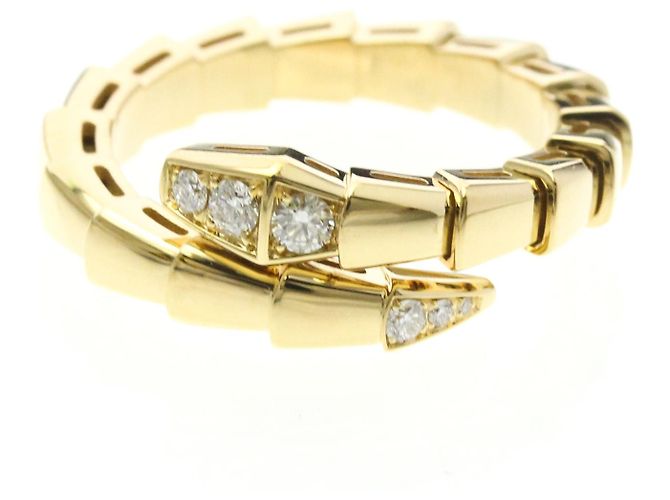 Bulgari Anillo Serpenti Viper de diamante Dorado