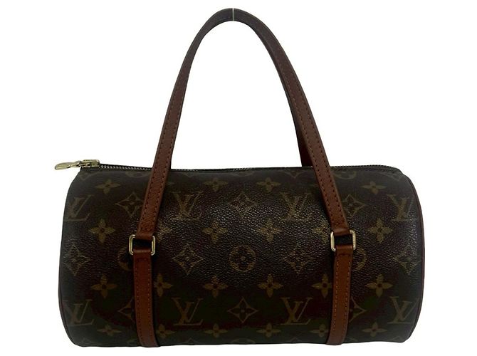 Mini Bolsa Boston Papillon de Couro Louis Vuitton Marrom