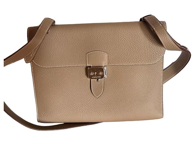 Hermès Saddle Bag aus beigem Leder Sand