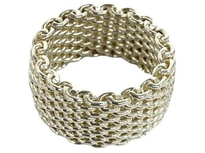 Tiffany & Co Anello Somerset Mesh Tiffany Argento