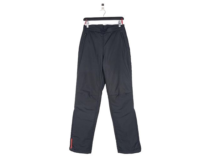 Prada 2000s Linea Rossa Red Tab gesteppte Astro Skihose Schwarz