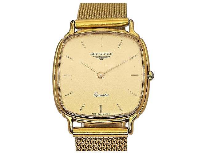 Relógio Longines de Quartzo Dourado Quadrado