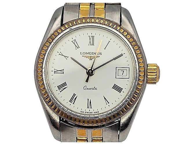 Longines Damen Quarz Uhr Bicolor Silber Golden