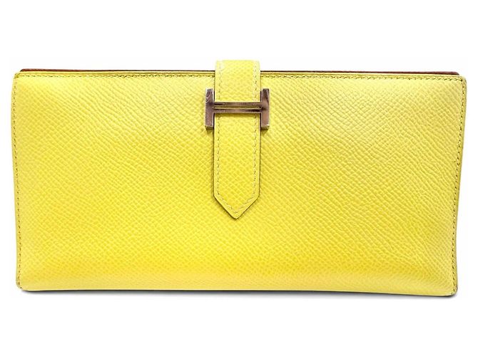 Hermès Hermes Bearn Soufflé Verso Long Wallet Golden