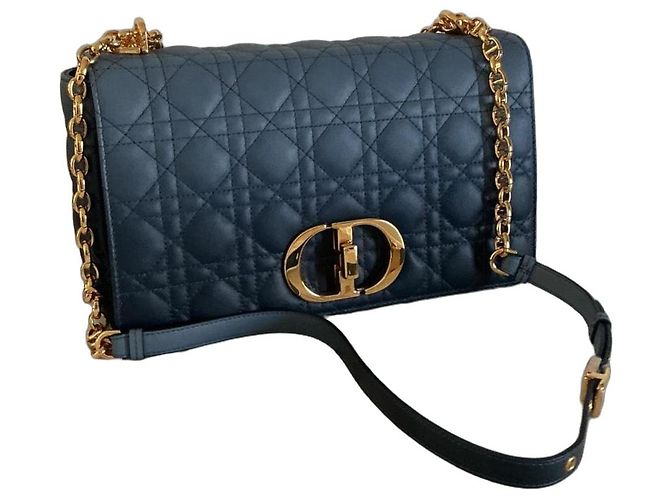 Bolsa Dior Caro couro azul gradiente