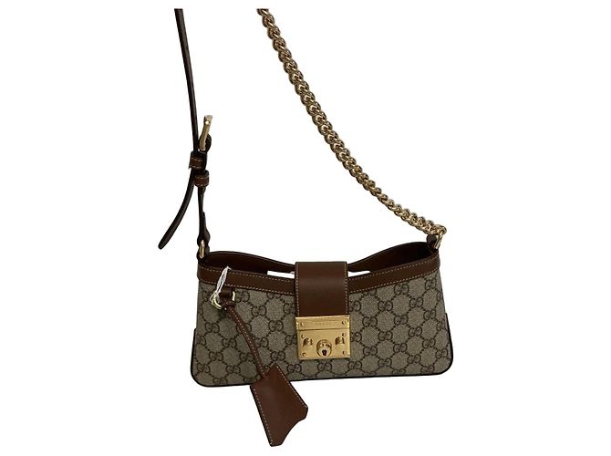 Gucci Bolsa Padlock em tela GG Supreme e couro