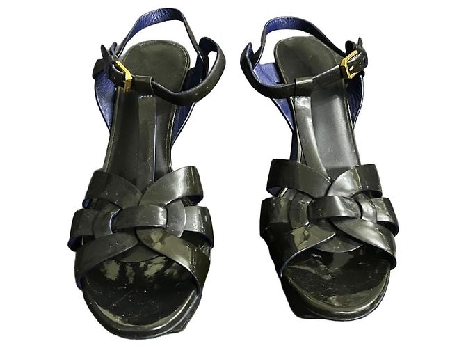 Saint Laurent Tribute Platform Sandals Black