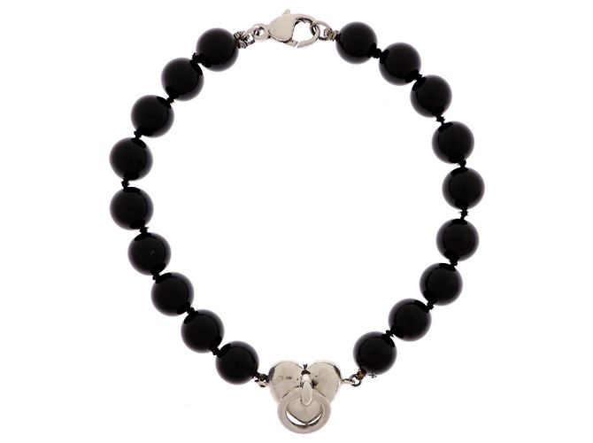 Tiffany & Co Bracciale Tiffany Heart Knock Onyx Nero Argento
