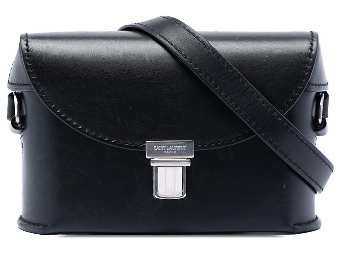 Borsa a tracolla Saint Laurent in pelle nera Tuc Box Nero