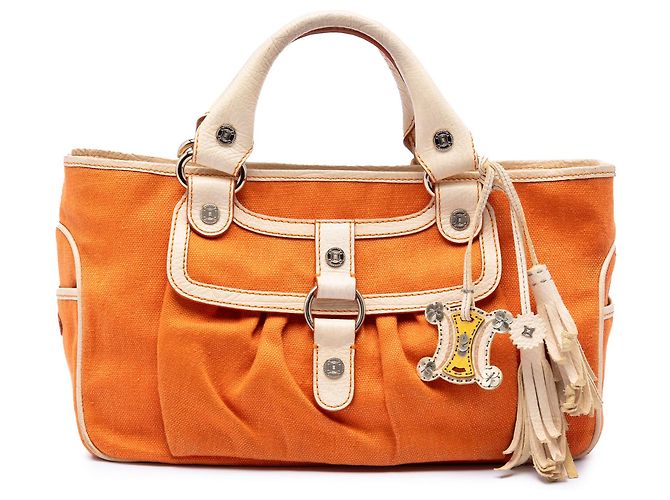 Céline Bolsa Boogie em canvas laranja Celine