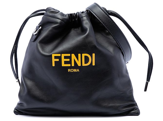 Borsa Pack Pouch in pelle nera Fendi Nero