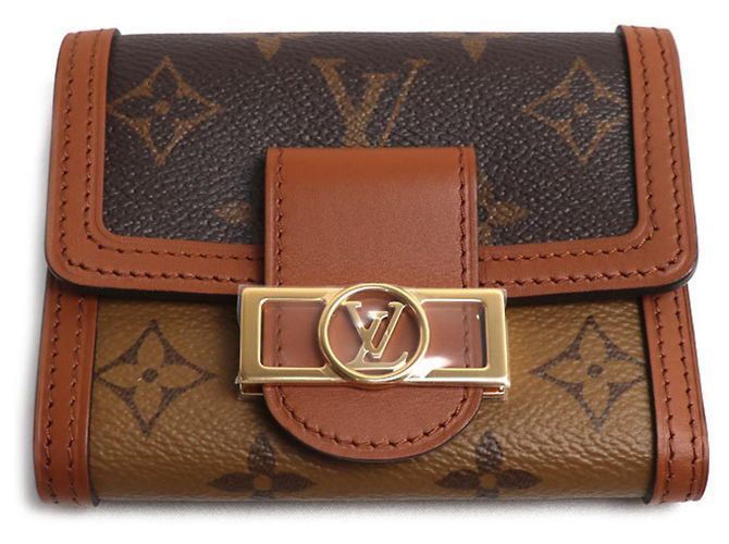 Louis Vuitton Portefeuille Dauphine Compact Tri-fold Wallet Brown