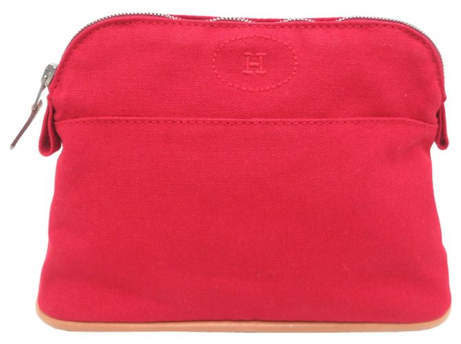 Hermès Hermes Bolide Pouch 20 Women's Cotton Red