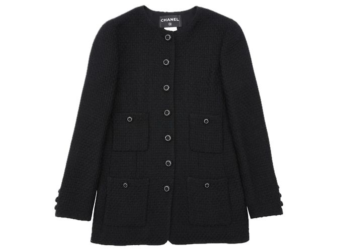 Chanel Black Wool Jacket with Chain Detail