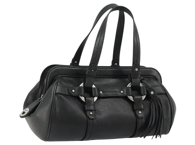 Borsa BALLY in pelle nera argento Auth 178121A Nero