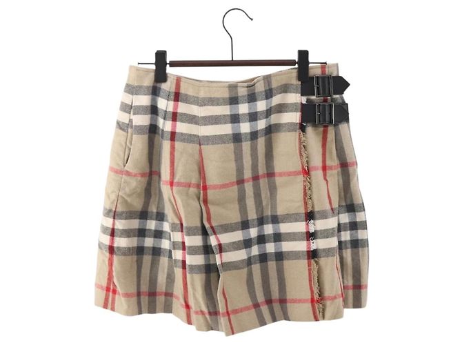 Falda BURBERRY Nova Check de algodón Beige Auth 175668A