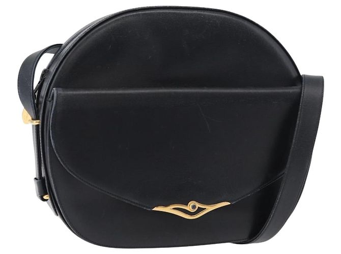 Borsa a Spalla CARTIER in Pelle Blu Navy e Oro Auth bs34907 D'oro