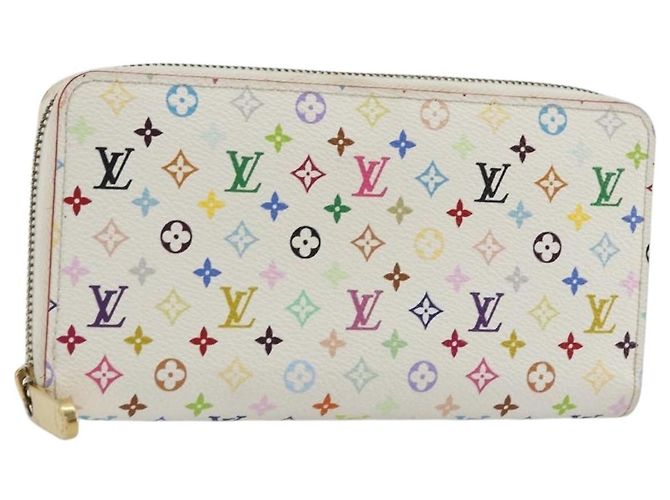 LOUIS VUITTON Monogram Multicolor Zippy Wallet White M60241 LV Auth 178601A