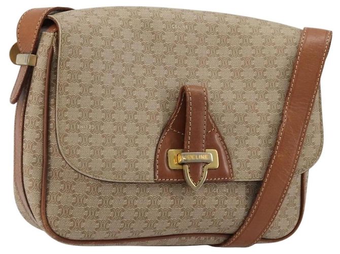 Céline Borsa a Spalla CELINE Macadam Canvas PVC Beige Oro Auth 171225 D'oro