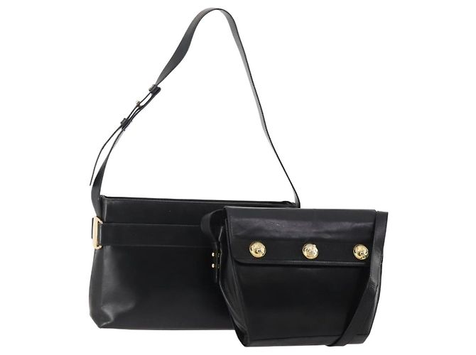 Borsa a Spalla Salvatore Ferragamo Pelle 2 Set Black Auth BA12347 Nero