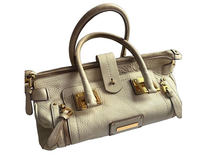 Bolsa de mão Barbara Bui em couro granulado bege