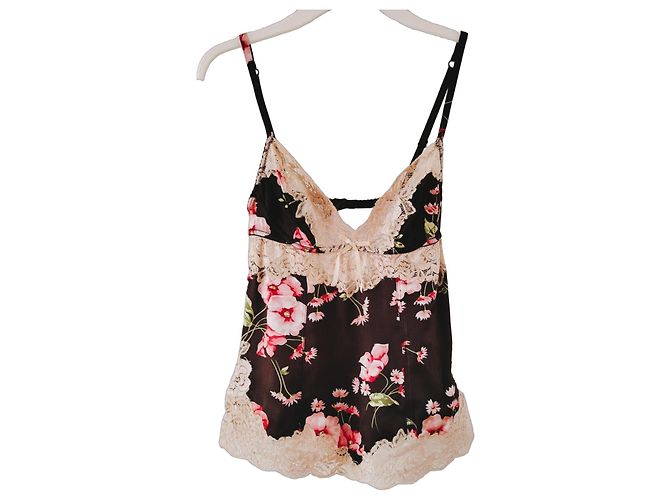 Dolce & Gabbana Top de seda estampado floral Marrom Multicor