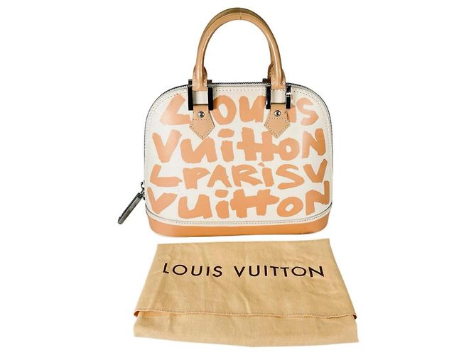 Louis Vuitton Graffiti Stephen Sprouse Alma MM Handbag Beige
