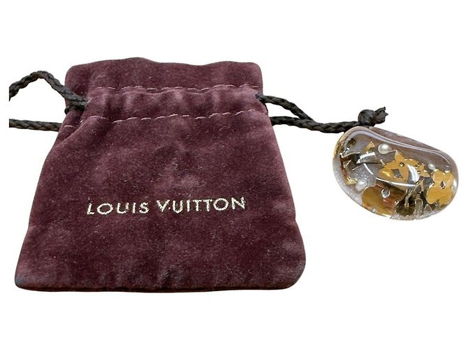 Anel de banda marrom e dourado Louis Vuitton