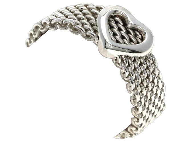 Tiffany & Co. Somerset Heart Mesh Ring Silber