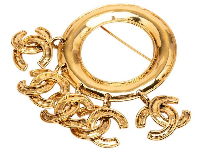 Spilla Vintage Chanel Coco Mark D'oro 