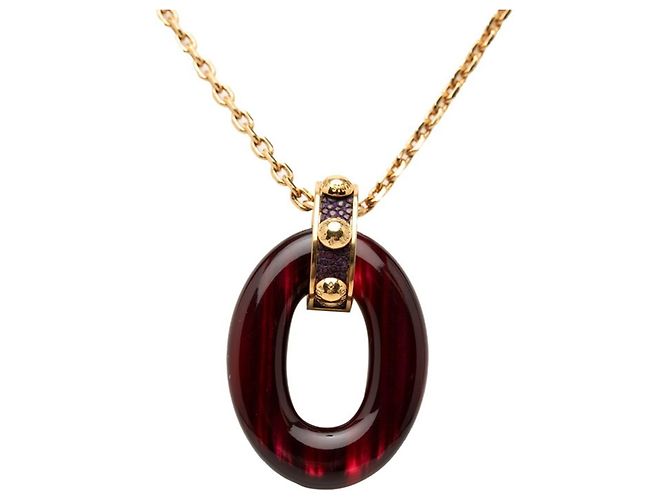 Colar com pingente Gimme Crew Louis Vuitton Vermelho Dourado