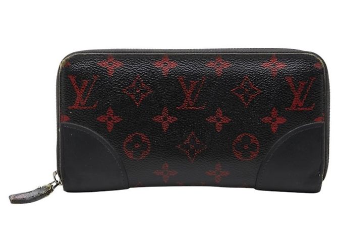 Portafoglio lungo Louis Vuitton Monogram Nero Rosso