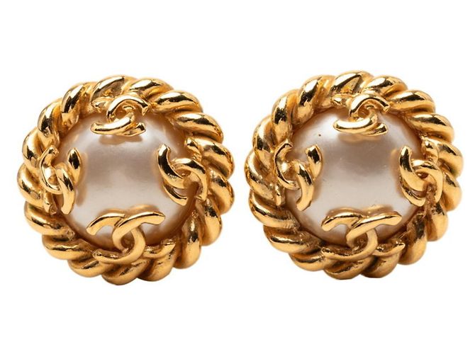 Orecchini a clip vintage Chanel Coco Mark D'oro
