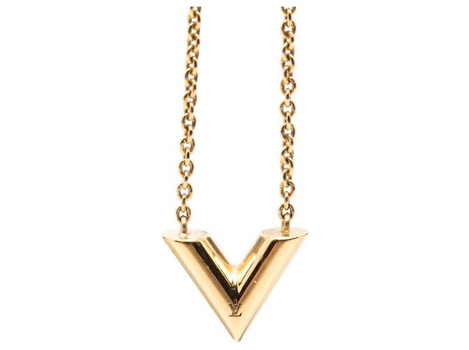 Collana con pendente Louis Vuitton Essential V Chain D'oro