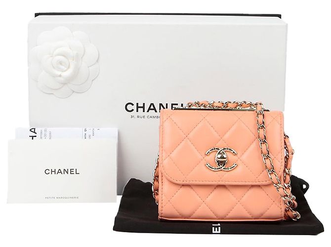 Trendy CC Chanel Bolsa transversal mini Cc tendência Rosa