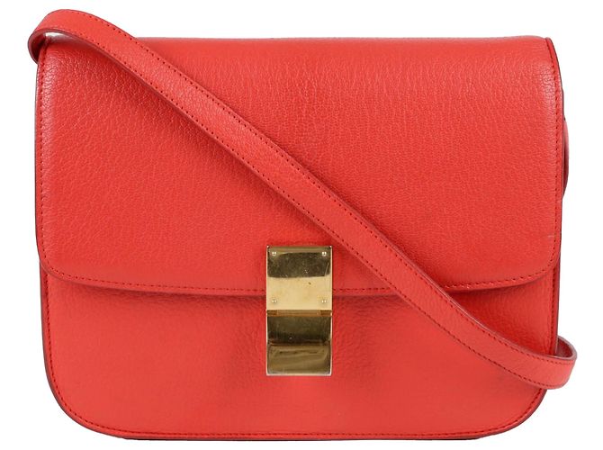 Céline Classic Box Medium Schultertasche Rot