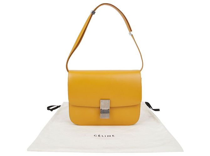 Céline Borsa a Spalla Classic Box Medium Giallo