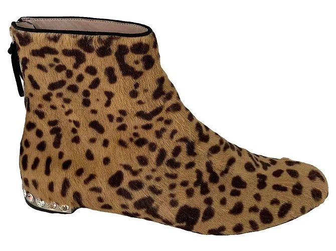 Miu Miu Botas Estampa de leopardo