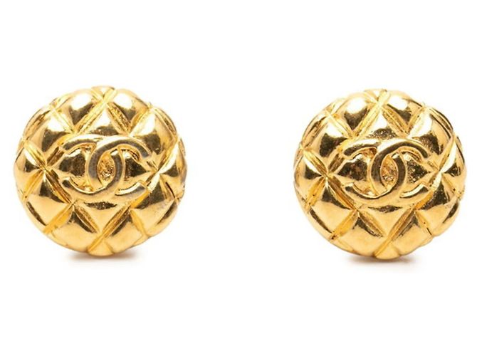 Orecchini tondi trapuntati con il logo Coco di Chanel D'oro