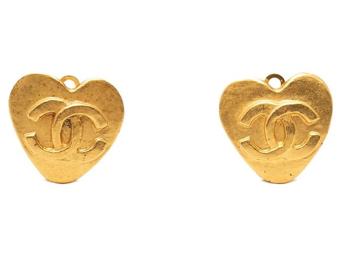 Orecchini a clip Chanel Coco Mark con motivo a cuore D'oro