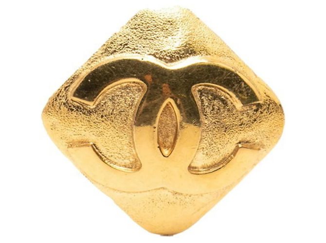 Spilla Chanel Coco Mark Square Pin D'oro 