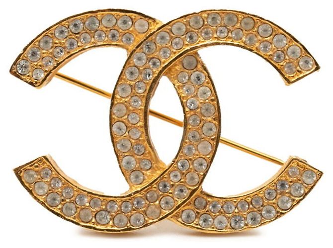 Timeless Broche Chanel Coco Mark Dorado