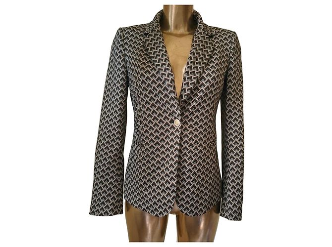Liu.Jo Slim Fit Jacquard Blazer Liu Jo Gr. 40 Neu Beige Dunkelbraun